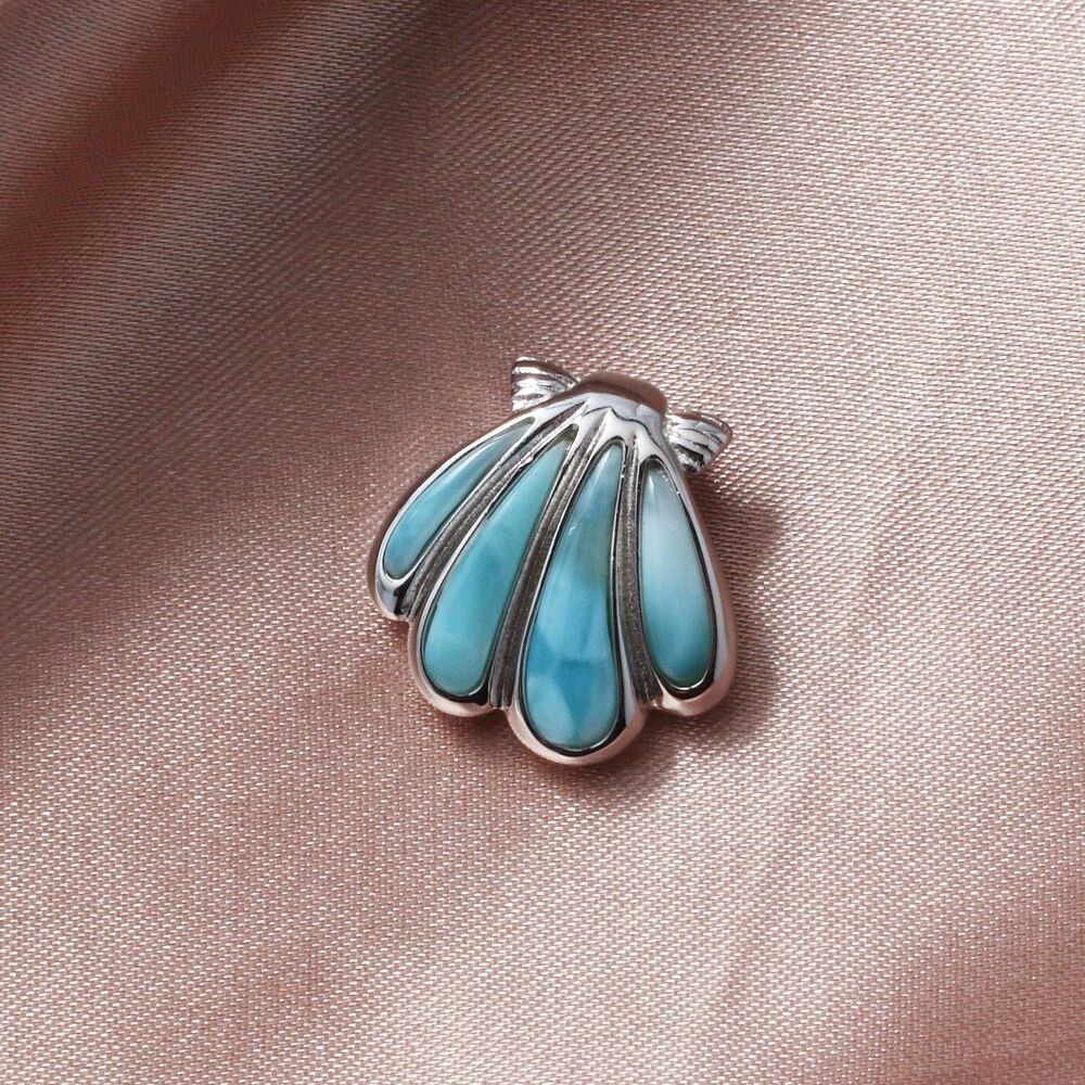 925 Sterling Silver Larimar Gemstone Necklace Jewelry Silver Gemstone Necklace